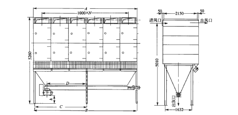  LYC型旁插脈沖噴吹扁袋式除塵器